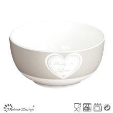 13cm New Bone China Bowl avec design de décalque de coeur simple